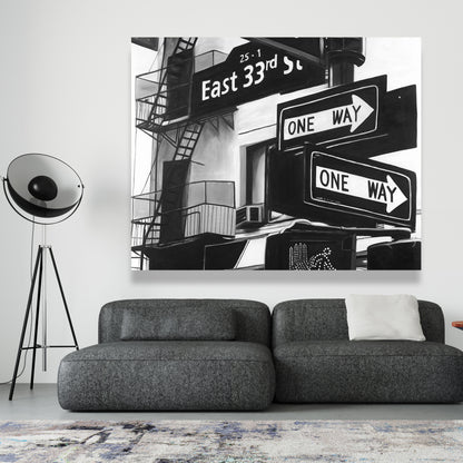 Toiles de panneaux de New York | Décoration d'intérieur | Villes blanches