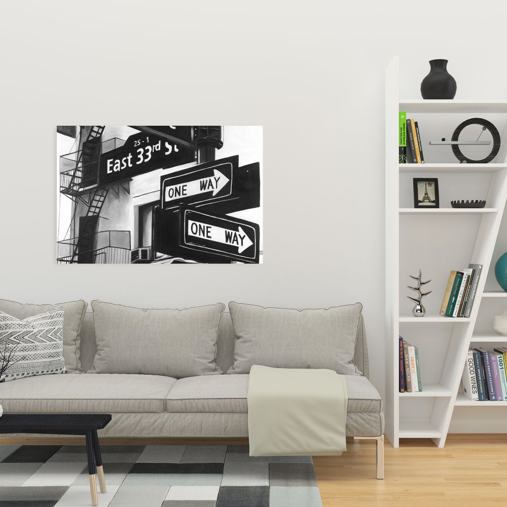 Toiles de panneaux de New York | Décoration d'intérieur | Villes blanches