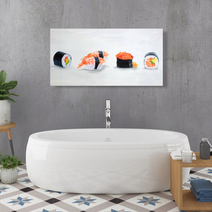 Delicious Sushis Asian Gray Canvas | Home Decor Artwork