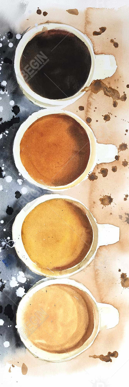 Toile « Quatre tasses de café » | Décoration d'intérieur