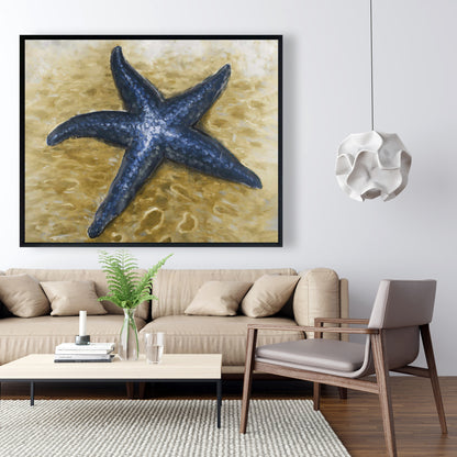 Magnifique toile de salle de bain motif étoile de mer | Décoration d'intérieur côtière