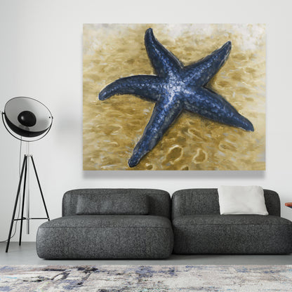 Beige Starfish Canvas - Marine Decor for Home - Aquatic Art