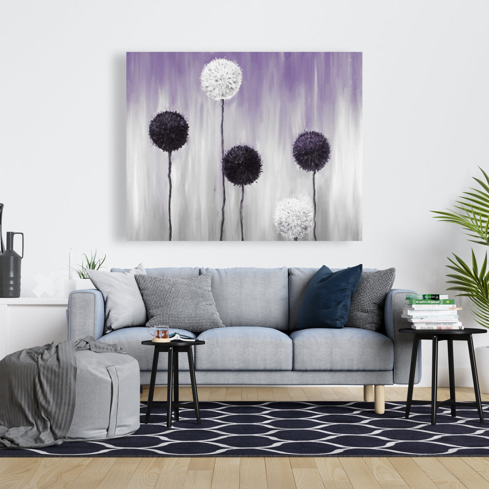 Toile « Allium violet et blanc » | Décoration de chambre