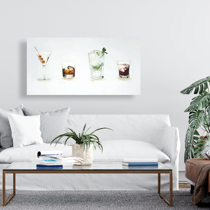 Vintage Cocktails Canvas | Home Decor Wall Art - Gastronomy