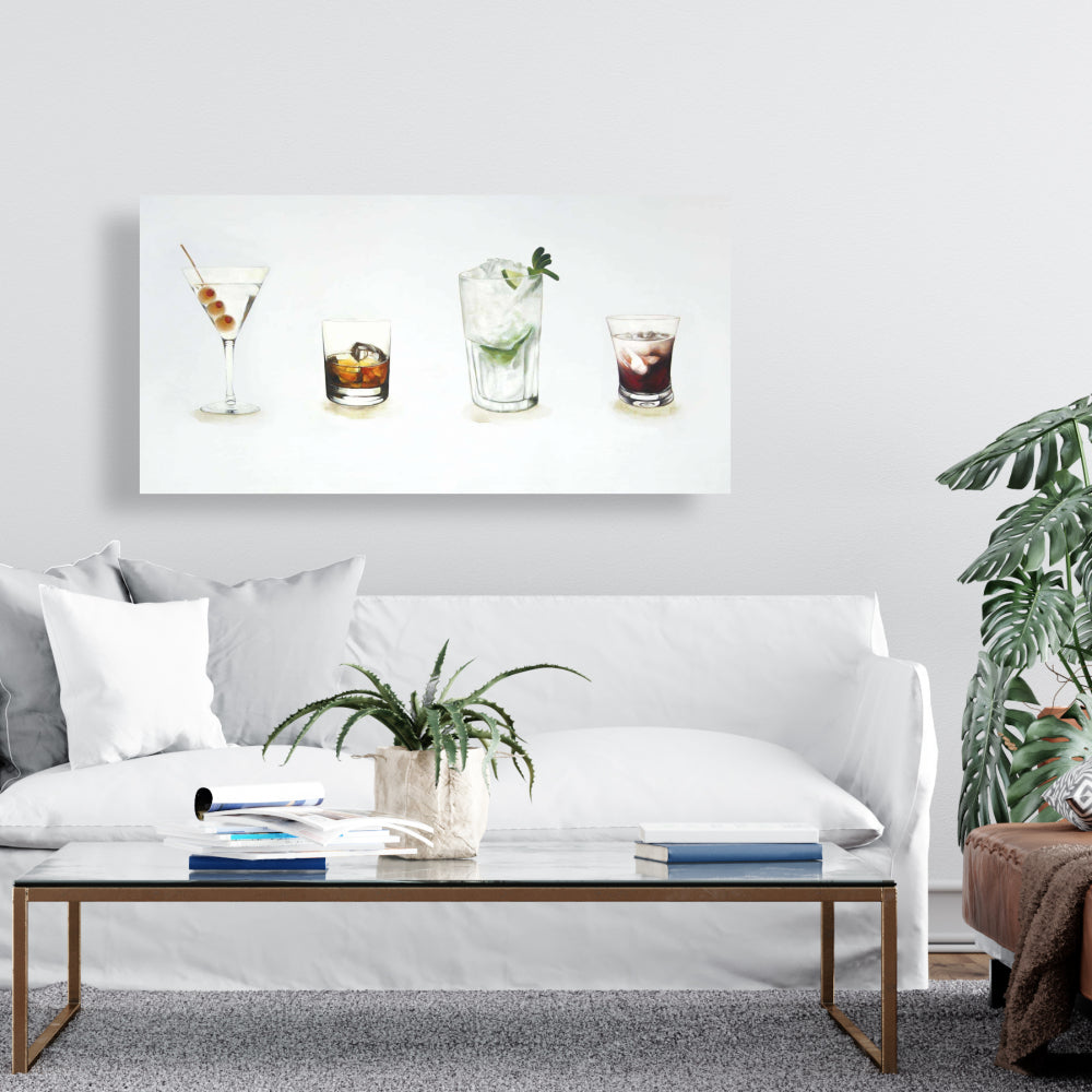 Vintage Cocktails Canvas | Home Decor Wall Art - Gastronomy