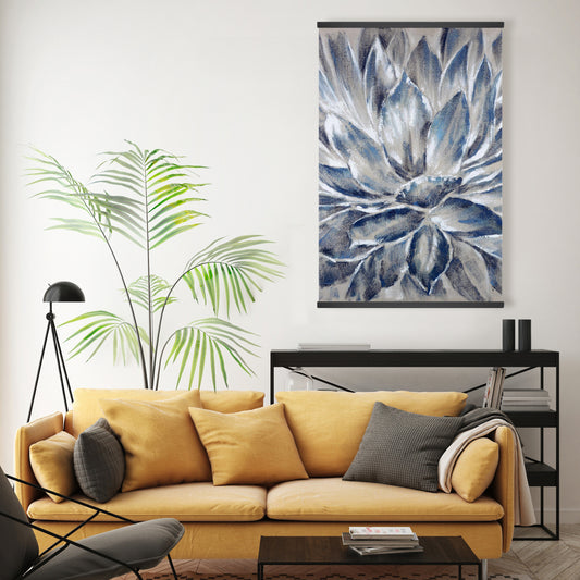 Blue and Gray Flower Botanical Magnetic Canvas | Home Decor