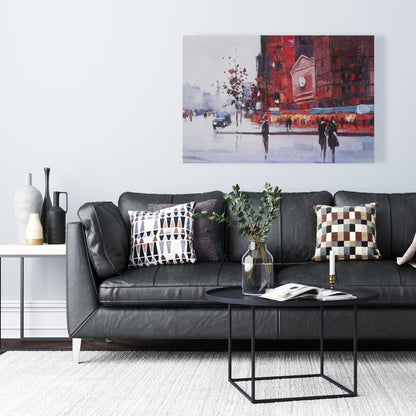 Black and Red Street Scene Canvas | Contemporary Office Decor
