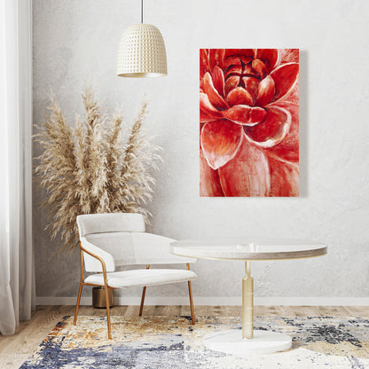 Red Chrysanthemum Magnetic Canvas - Modern Red Bedroom Decor