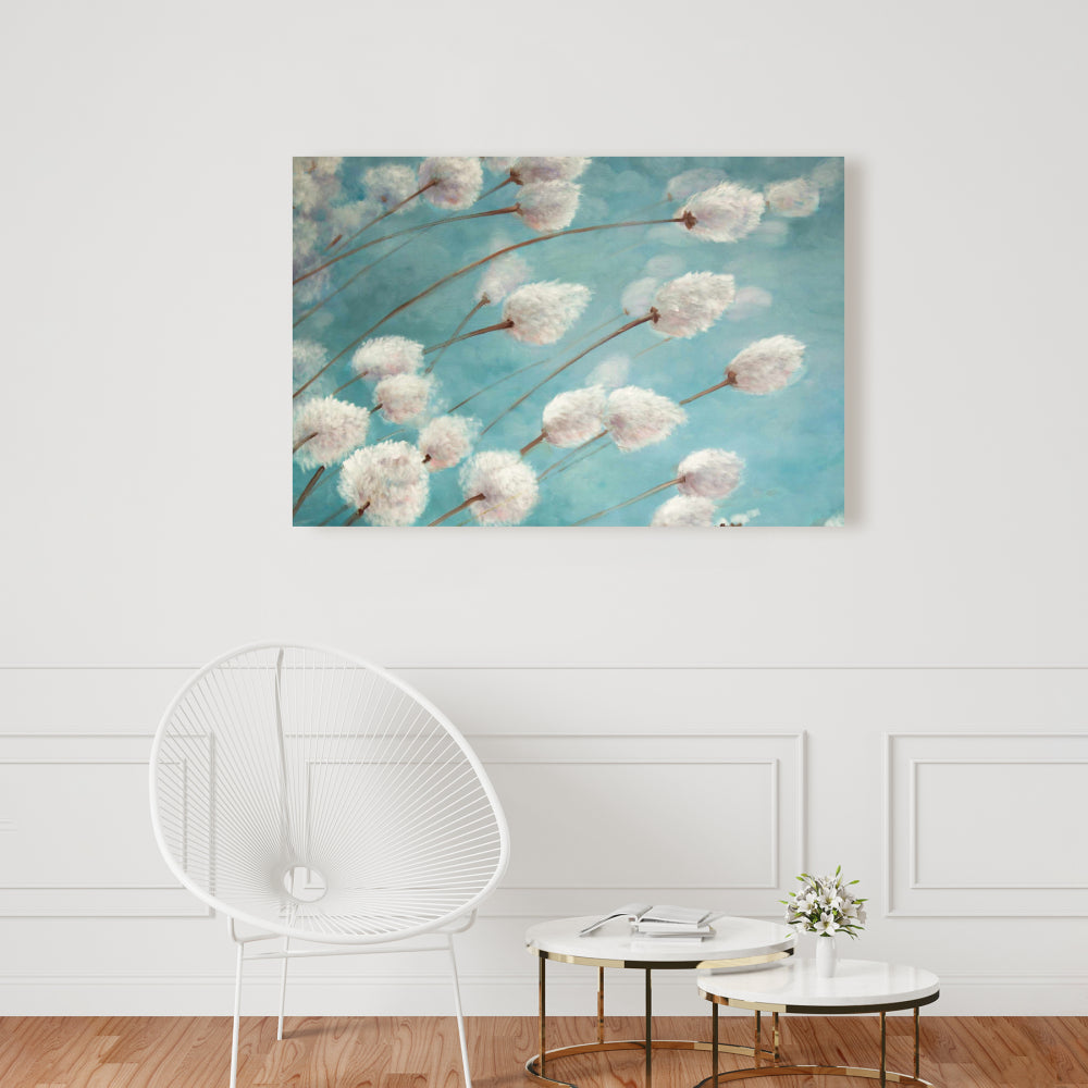 Romantic Cotton Grass Canvas | Floral Botanical Home Decor