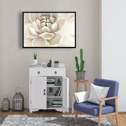 Toile encadrée Chrysanthème délicat | Décoration botanique pour chambre