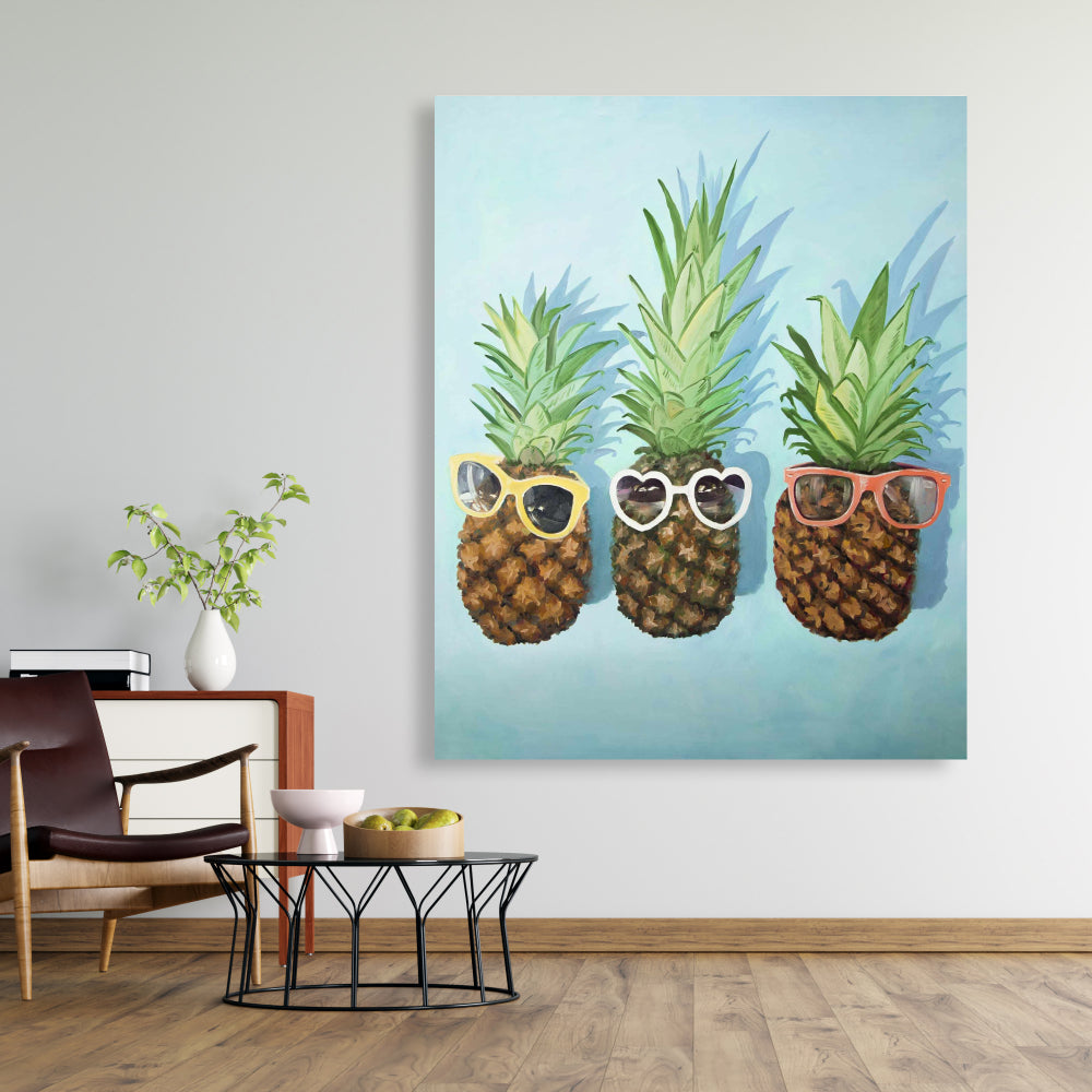Exotic Summer Pineapples Canvas | Vibrant Home Decor Art