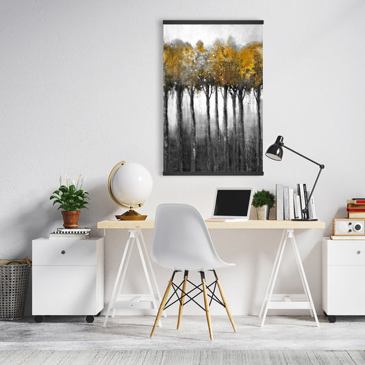 Illuminated Forest Magnetic Canvas - Modern Trees Landscape Decor
