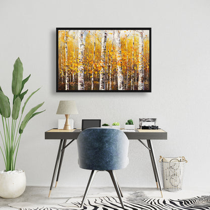 Toile encadrée – Bouleaux par Sunny Day | Décoration d'intérieur contemporaine