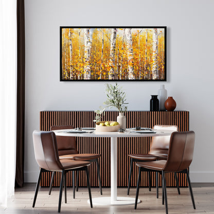 Toile encadrée – Bouleaux par Sunny Day | Décoration d'intérieur contemporaine