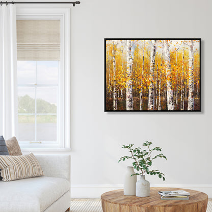 Toile encadrée – Bouleaux par Sunny Day | Décoration d'intérieur contemporaine