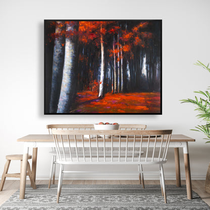 Mysterious Forest Trees Gray Bedroom Canvas | Home Decor