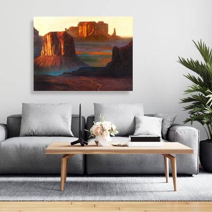 Monument Valley Mountains Canvas | Bedroom Wall Art Decor