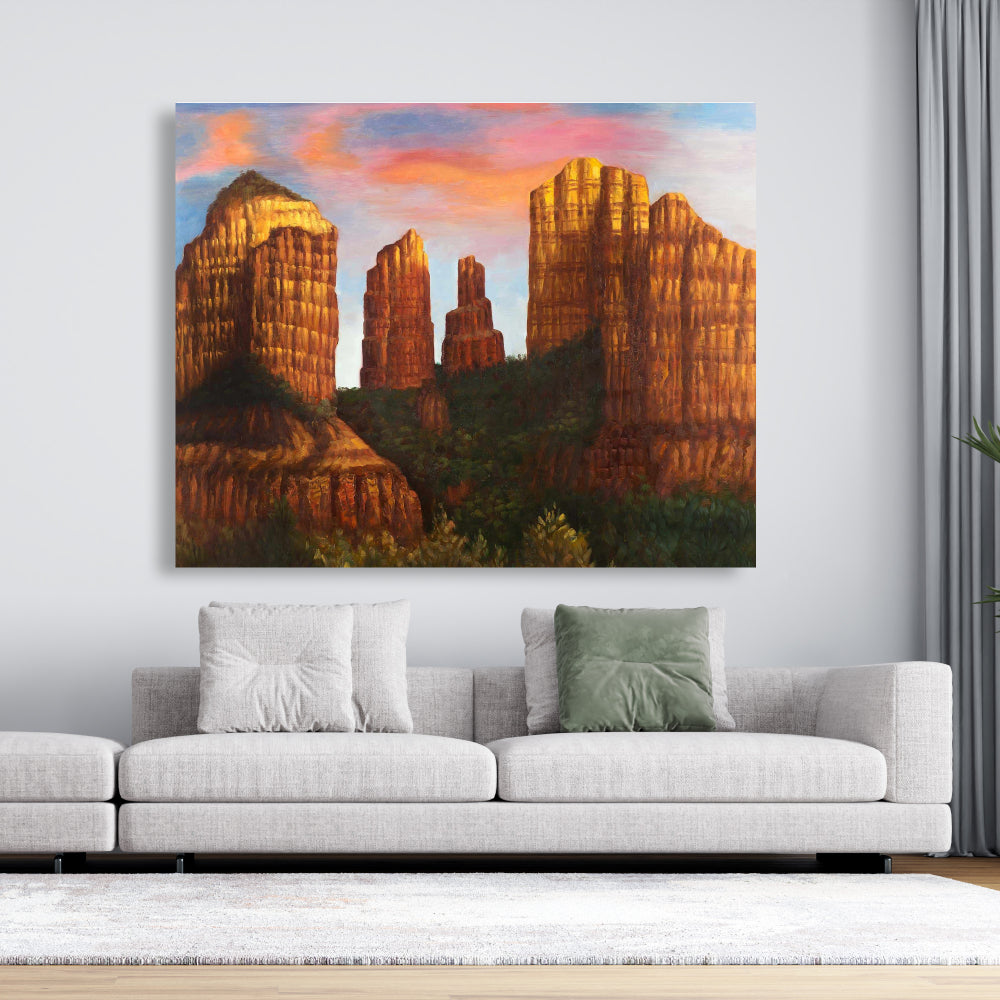 Cathedral Rock Arizona Canvas - Modern Mountain Home Decor