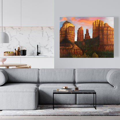 Cathedral Rock Arizona Canvas - Modern Mountain Home Decor