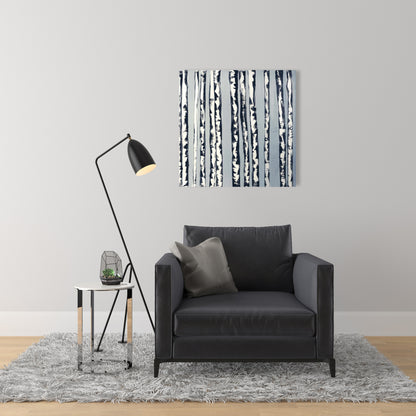 Small Birch Trees Canvas | Contemporary Office Home Decor