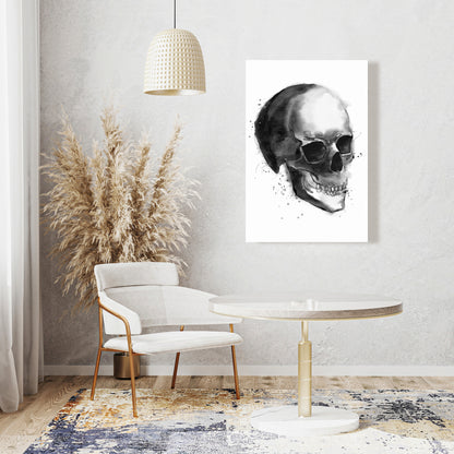Black and White Skull Canvas | Man Cave Decor Wall Art