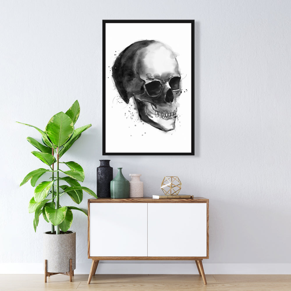 Black and White Skull Canvas | Framed Home Decor Art