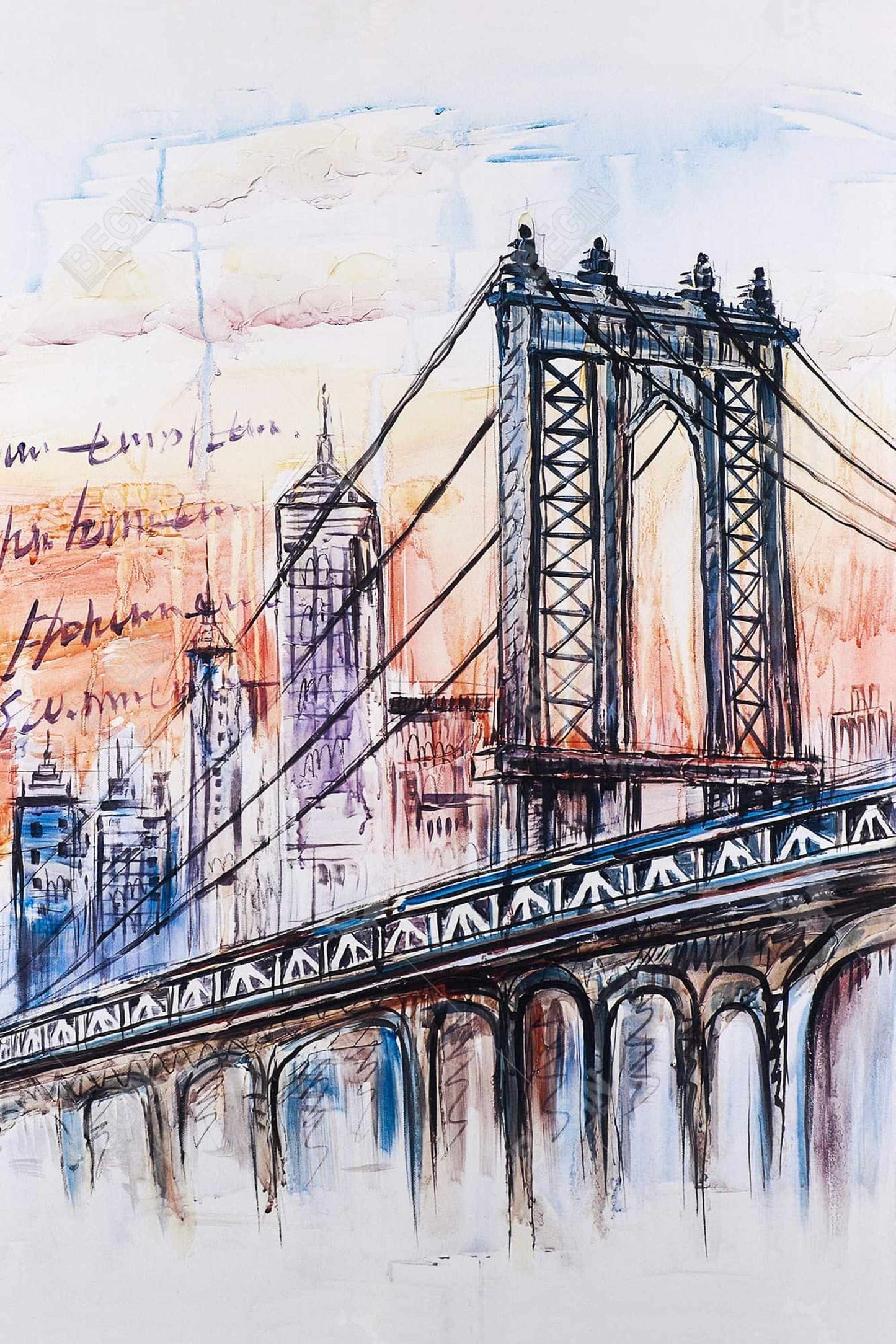 Toile encadrée « Croquis de pont » pour décoration de chambre | Art de la maison