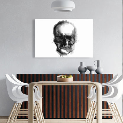 Watercolor Dark Skull Canvas | Bedroom Decor Illustrative Art