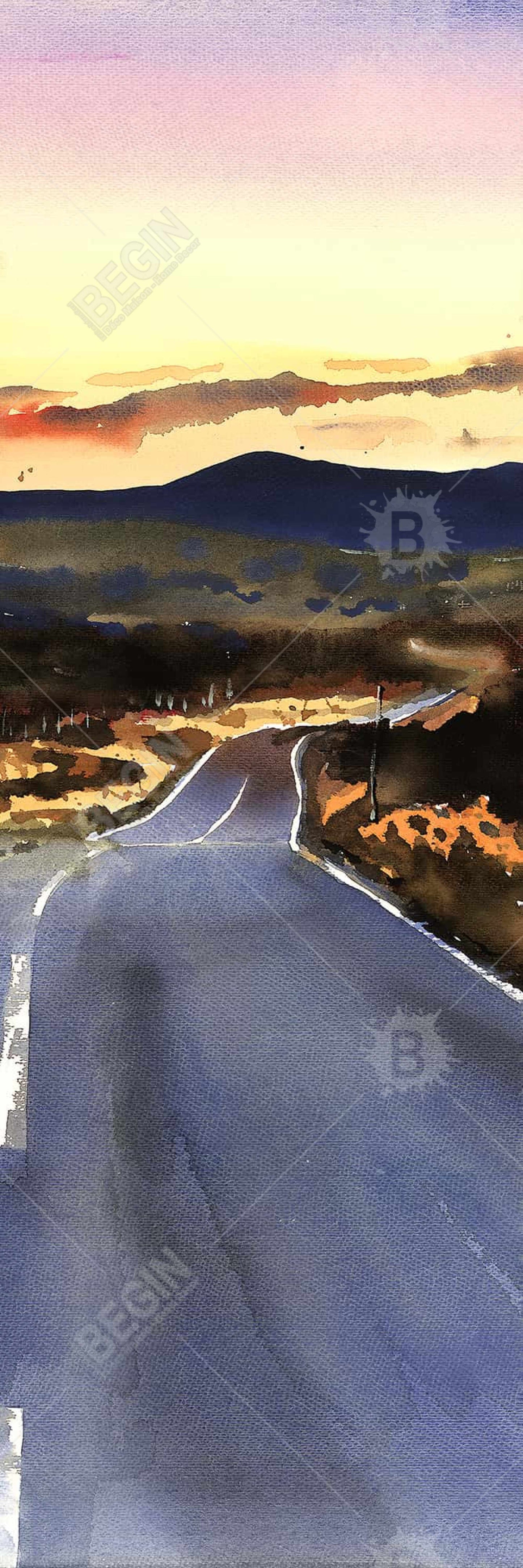 Blue Contemporary Canvas - On the Road to Scotland | Home Decor