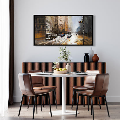 Abstract City Street Canvas | Home Decor - Brown Cities