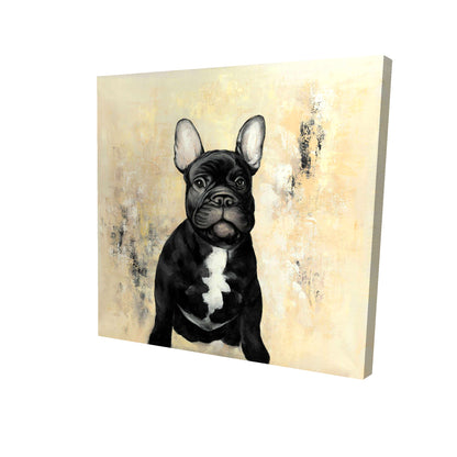 Toile noire représentant un bouledogue français pour chambre à coucher | Décoration murale