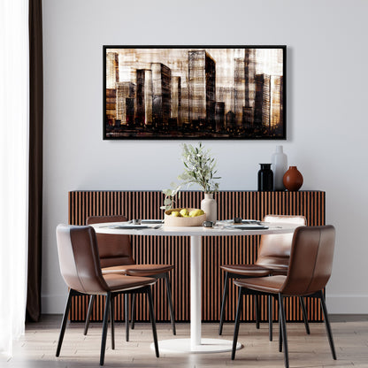Toile encadrée pour chambre à coucher : Villes industrielles – Croquis de la décoration urbaine