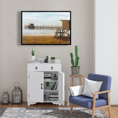 Toile « Tour de surveillance à la plage » | Décoration d'intérieur Coastal Blue