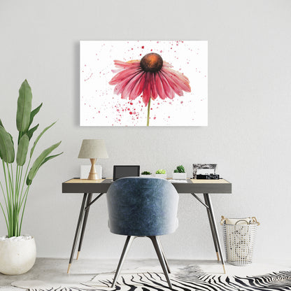 Pink Daisy Floral Canvas | Romantic Botanical Home Decor