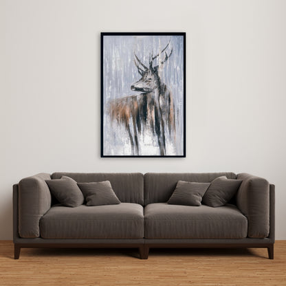 Toile « Cerf dans la forêt » | Décoration murale moderne pour chambre à coucher