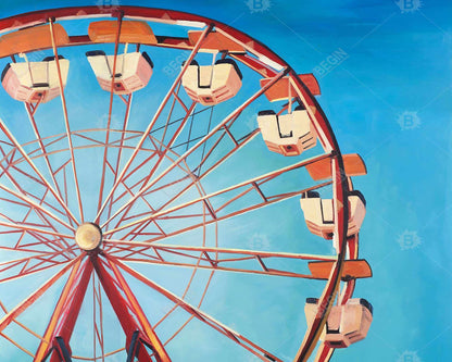 Ferris wheel by a beautiful day - 14"x18" Braided Polyester Placemat