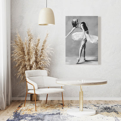 Toile encadrée « Danseuse de ballet classique » | Décoration d'intérieur monochrome