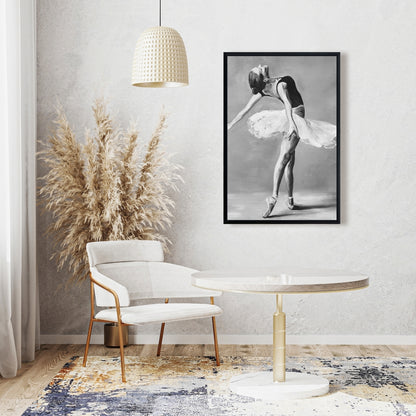 Classic Ballet Dancer Framed Canvas | Monochrome Home Decor