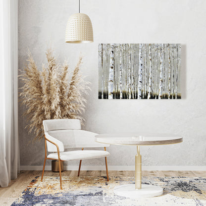 Winter Forest Landscape Canvas | Trees Brown Bedroom Decor