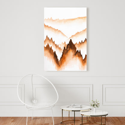 Mountain Fir Trees | Brown Minimalist Canvas Home Decor