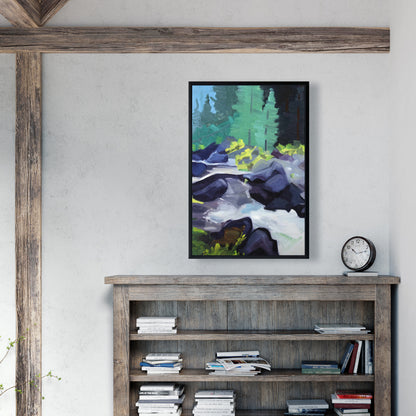 Magnifique toile contemporaine représentant un arbre en cascade | Décoration d'intérieur