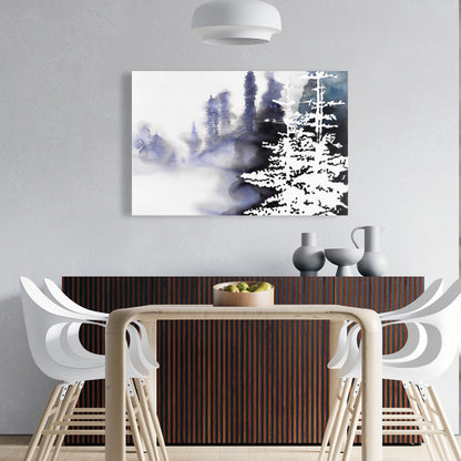 Silhouette of a Forest - Blue Canvas | Bedroom Landscape Decor