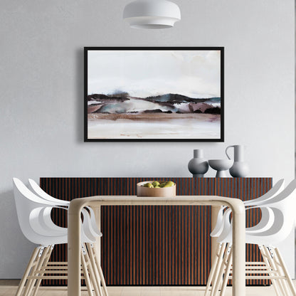 Blue Bedroom Watercolor Mountains Canvas - Modern Home Decor