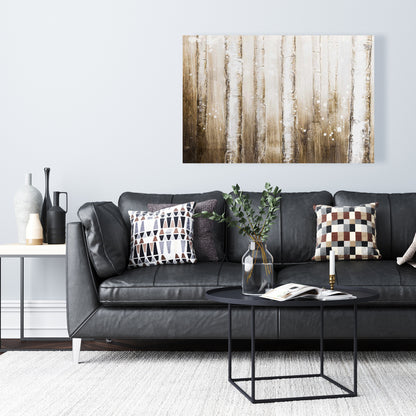 Texturized Abstract Forest Canvas - Modern Brown Bedroom Decor
