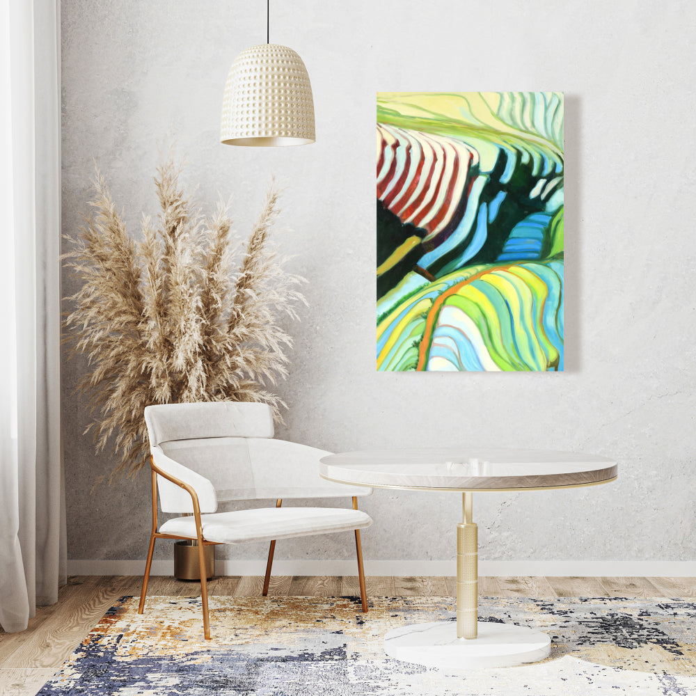 Asian Blue Canvas - Terraced Rice Fields to Vietnam Decor