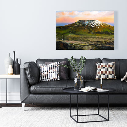 Mountainous View Trees Canvas | Blue Landscape Home Decor
