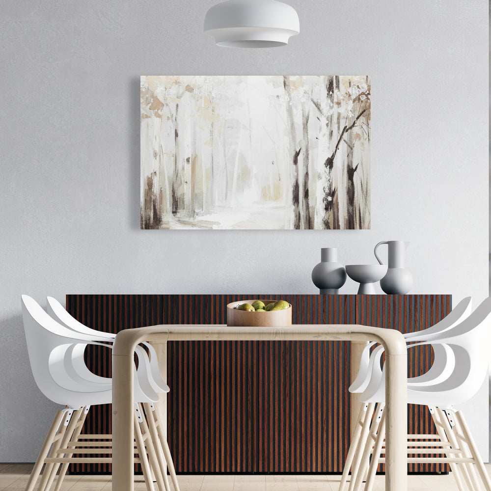 Winter Forest Canvas - Modern Landscapes Brown Home Decor