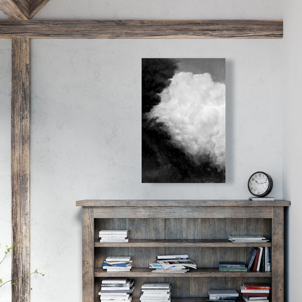 Toile « Nuages monochromes sombres » | Décoration d'intérieur : Paysage blanc