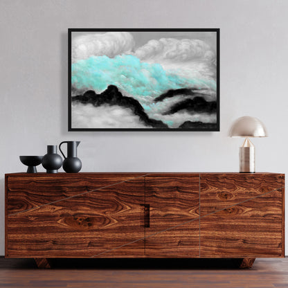 Nuages gris et bleus – Toile de montagnes | Décoration intérieure contemporaine