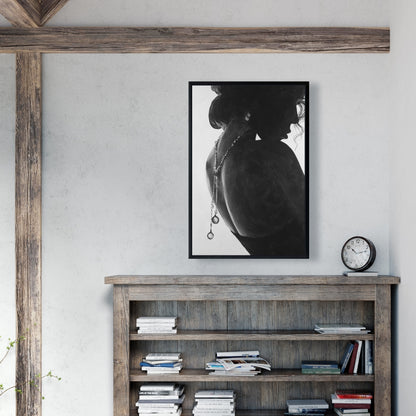 Toile de chambre « Beauté grise » : Décor femme chic avec bijoux
